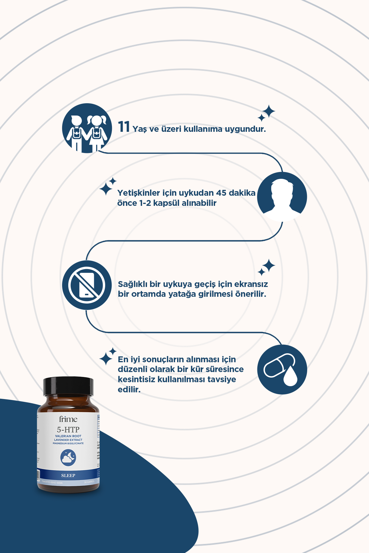 Sleep, Melatonin İçermeyen Uyku Desteği, 5 HTP, Kediotu, Magnezyum Bisglisinat, Lavanta Ekstresi